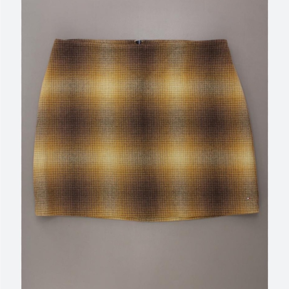 Tommy Hilfiger Brown and Yellow Plaid Mini Skirt
